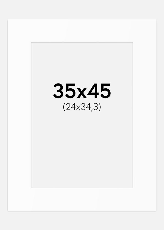 Passepartout Hvit Standard (Hvit kerne) 35x45 cm (24x34,3)