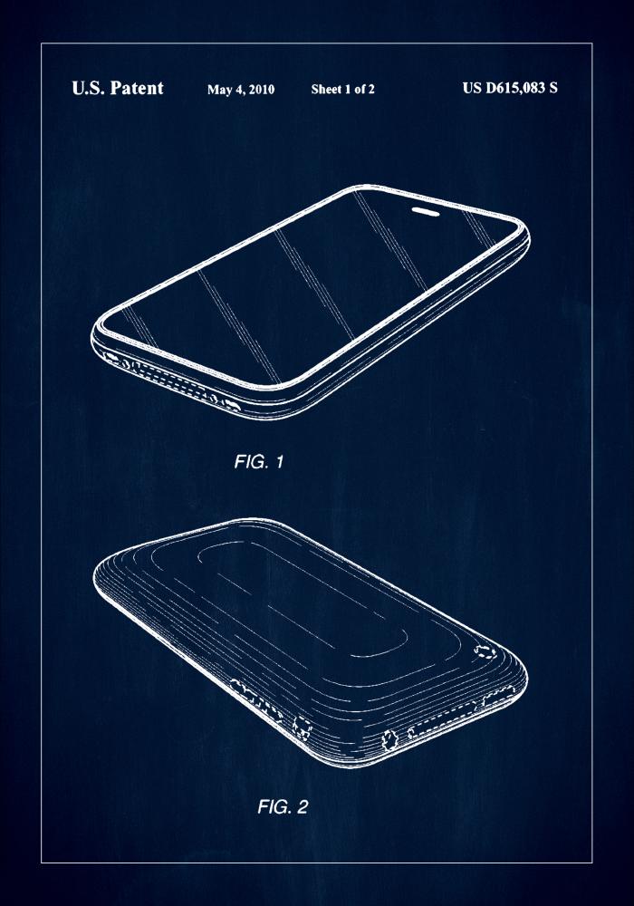 Patent Print - iPhone I - Blue Plakat