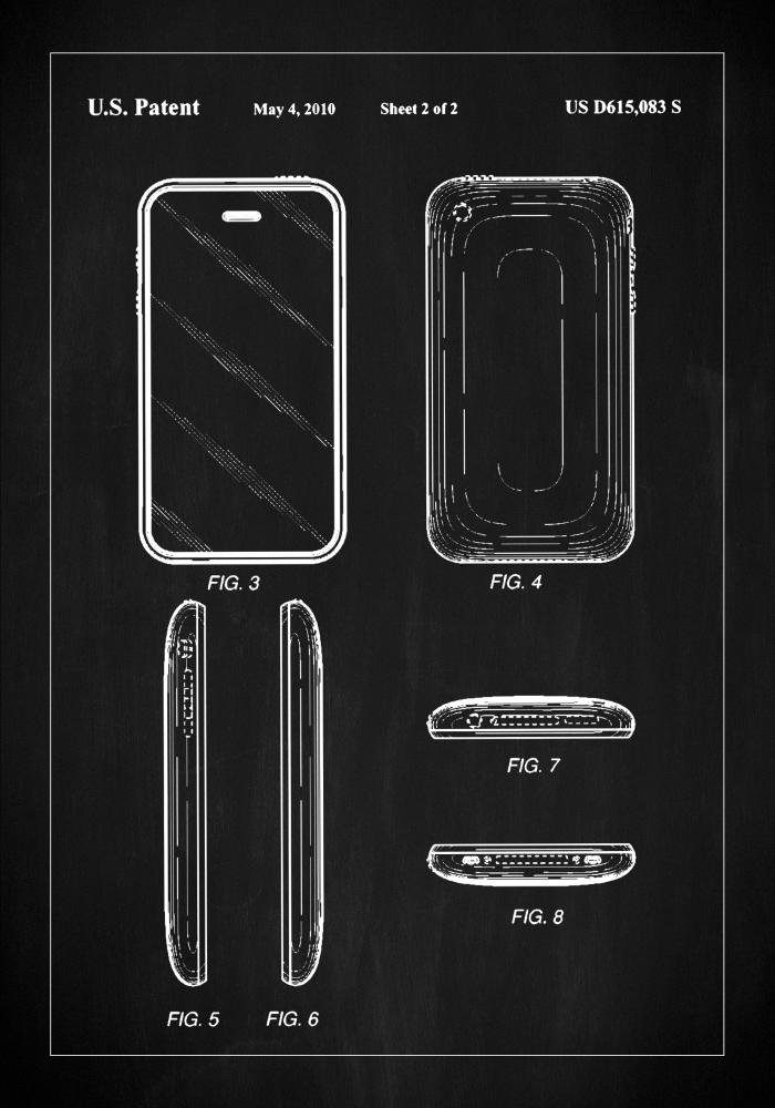 Patent Print - iPhone II - Black Plakat