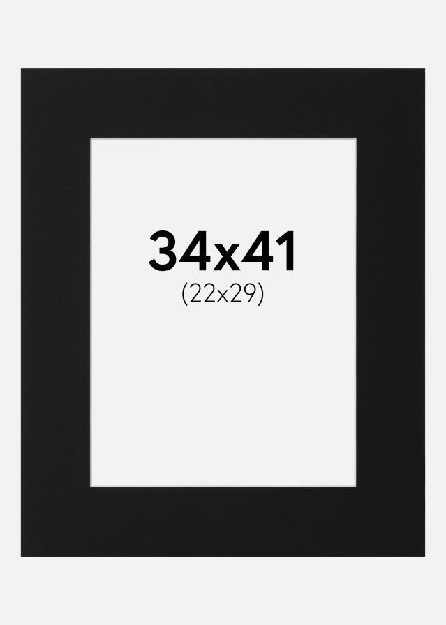Passepartout Svart Standard (Hvit kjerne) 34x41 cm (22x29)
