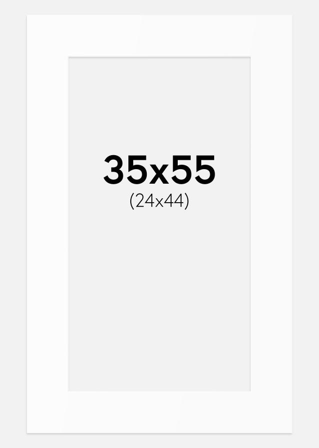 Passepartout Hvit Standard (Hvit kerne) 35x55 cm (24x44)
