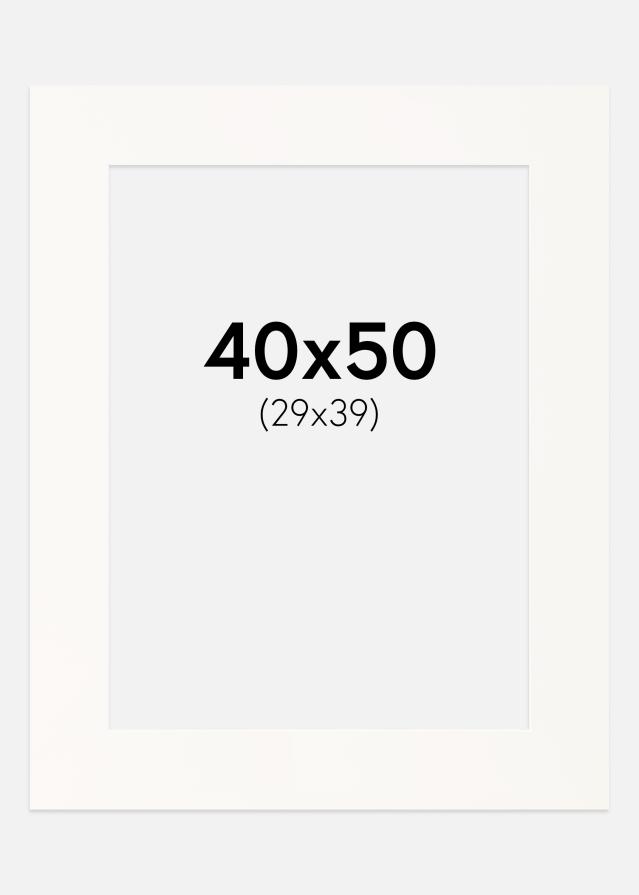 Passepartout Antique White (Hvit kjerne) 40x50 cm (29x39)