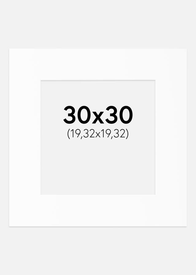 Passepartout Hvit Standard (Hvit kerne) 30x30 cm (19,32x19,32)