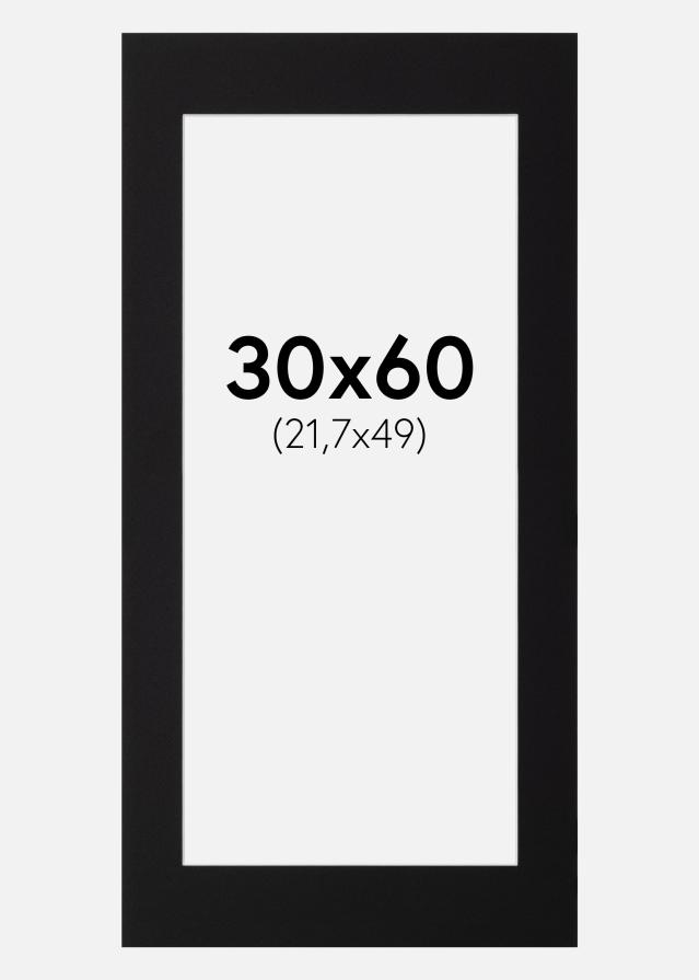 Passepartout Svart Standard (Hvit Kjerne) 30x60 cm (21,7x49)