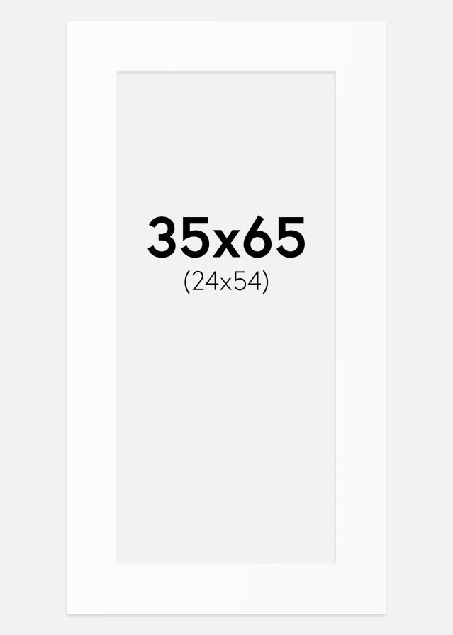 Passepartout Hvit Standard (Hvit kerne) 35x65 cm (24x54)