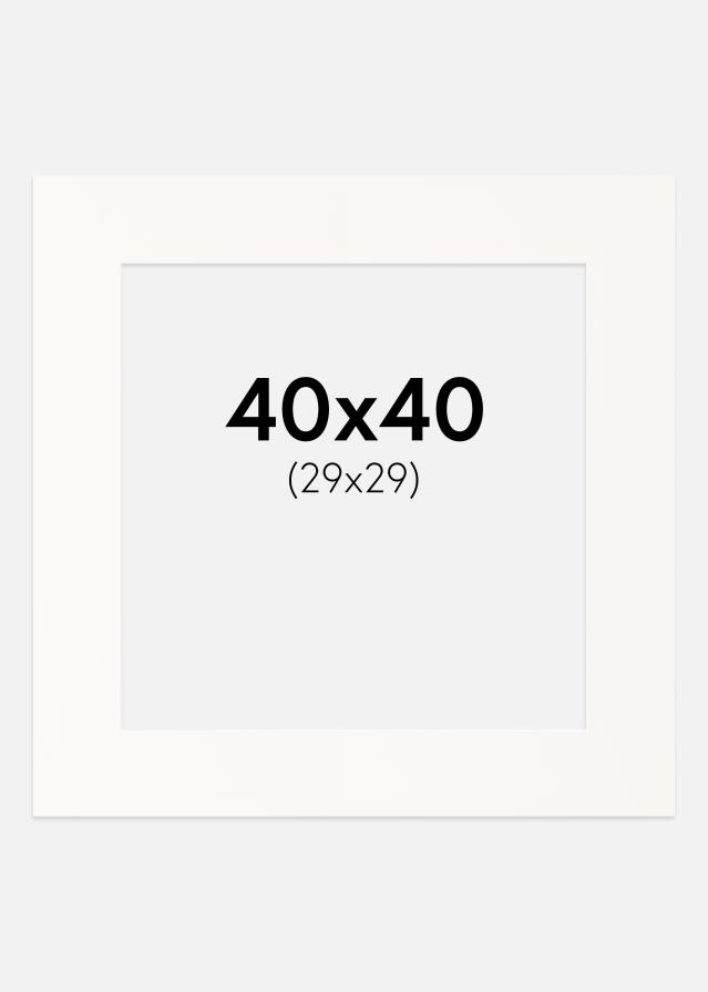 Passepartout Antique White (Hvit kjerne) 40x40 cm (29x29)
