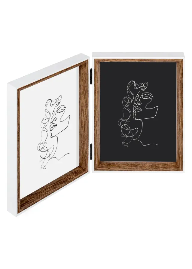 Silhouette Folderamme Valnøtt 13x18 cm – 2 bilder
