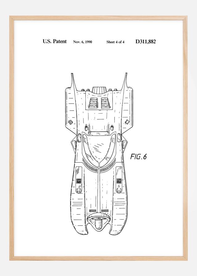 Patenttegning - Batman - Batmobile 1990 IIII - Plakat