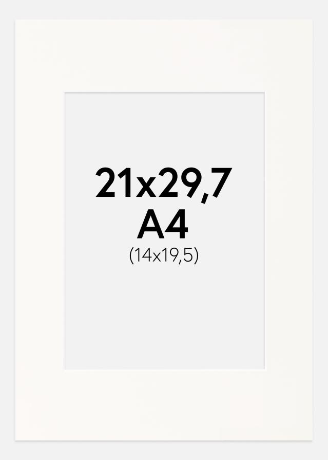 Passepartout Antique White (Hvit kjerne) A4 21x29,7 cm (14x19,5)