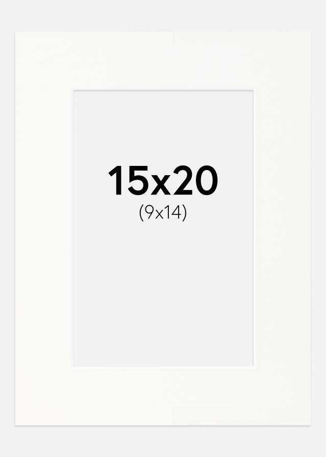 Passepartout Antique White (Hvit kjerne) 15x20 cm (9x14)