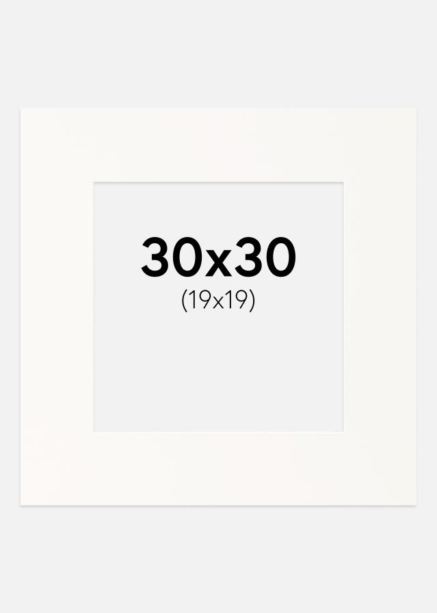 Passepartout Antique White (Hvit kjerne) 30x30 cm (19x19)
