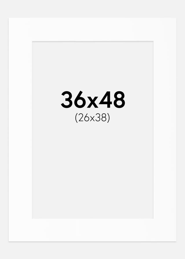 Passepartout Hvit Standard (Hvit kerne) 36x48 cm (26x38)