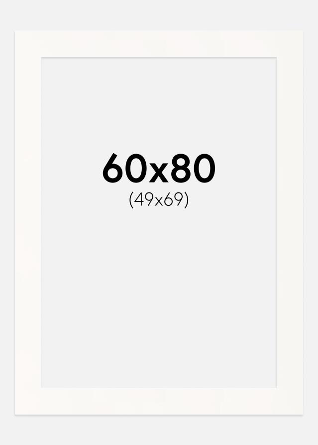 Passepartout Antique White (Hvit kjerne) 60x80 cm (49x69)