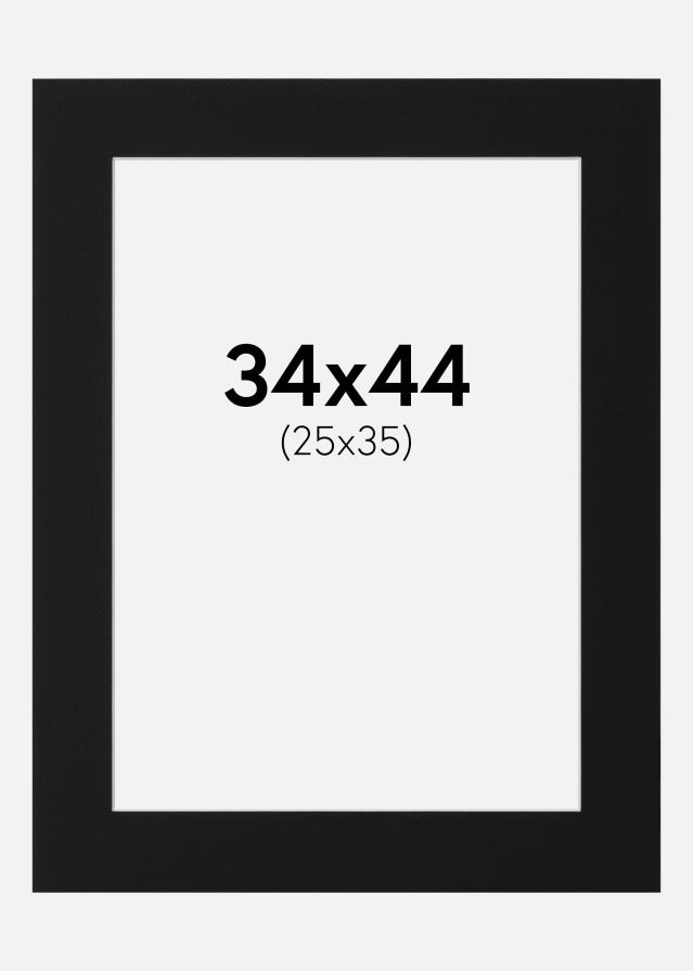 Passepartout Svart Standard (Hvit kjerne) 34x44 cm (25x35)