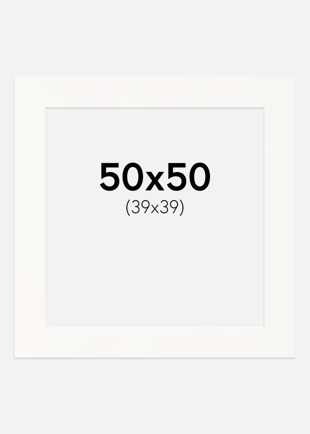 Passepartout Antique White (Hvit kjerne) 50x50 cm (39x39)