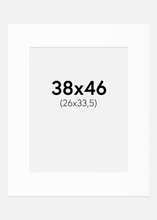 Passepartout Hvit Standard (Hvit kerne) 38x46 cm (26x33,5)