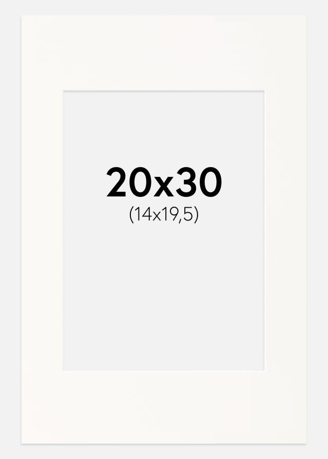 Passepartout Antique White (Hvit kjerne) 20x30 cm (14x19,5)