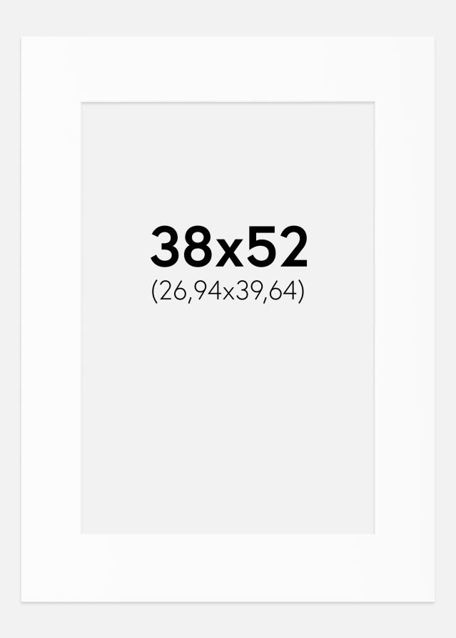 Passepartout Hvit Standard (Hvit kerne) 38x52 cm (26,94x39,64)