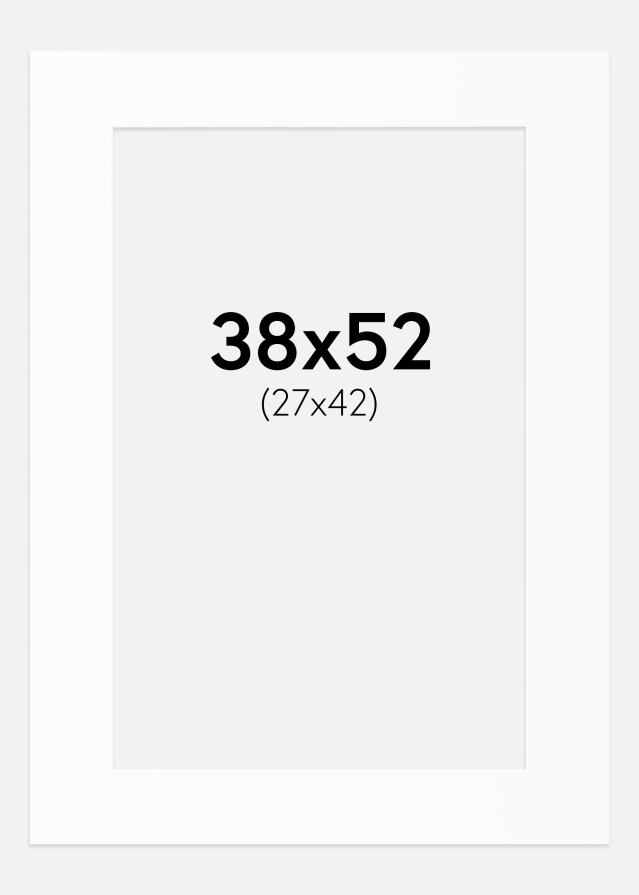 Passepartout Hvit Standard (Hvit kerne) 38x52 cm (27x42)