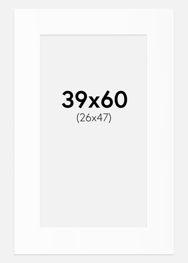 Passepartout Hvit Standard (Hvit kerne) 39x60 cm (26x47)