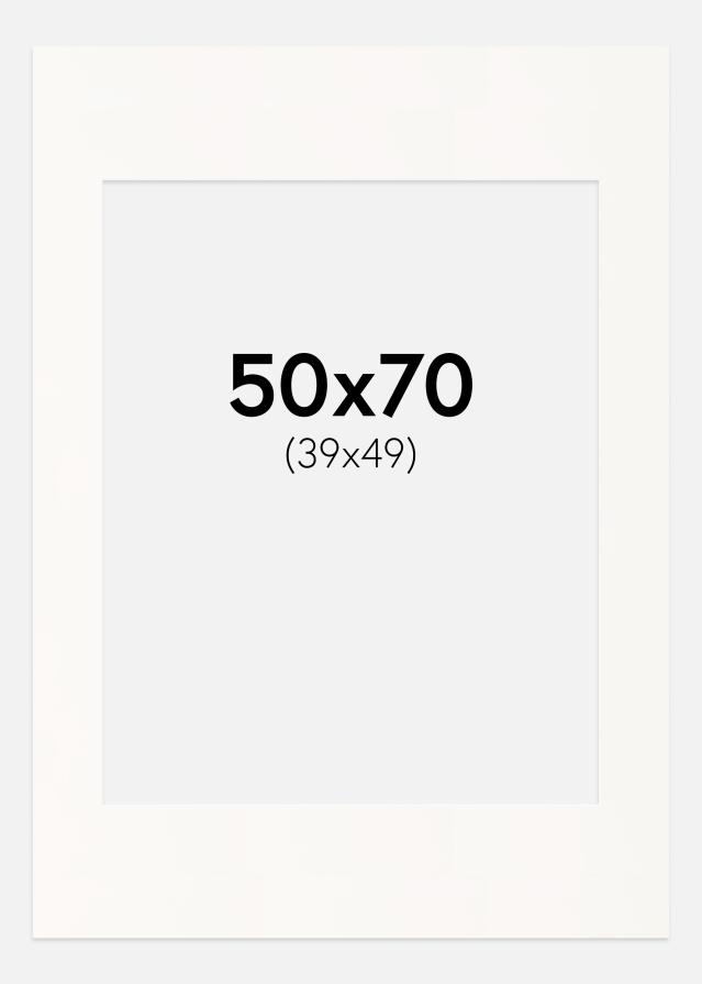 Passepartout Antique White (Hvit kjerne) 50x70 cm (39x49)