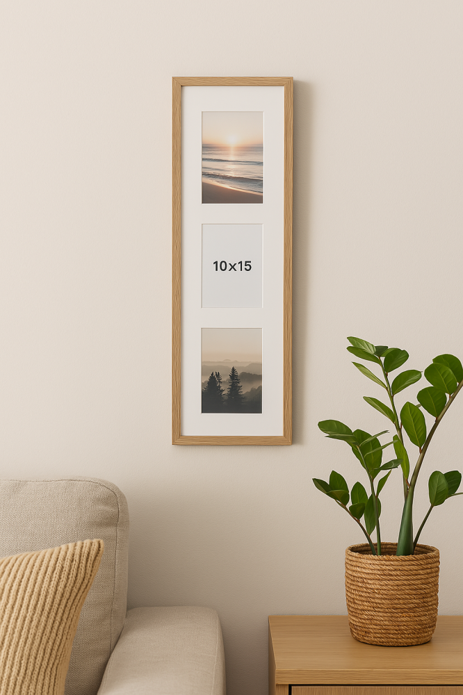 Edsbyn Collageramme I Eik - 3 Bilder (10x15 cm)