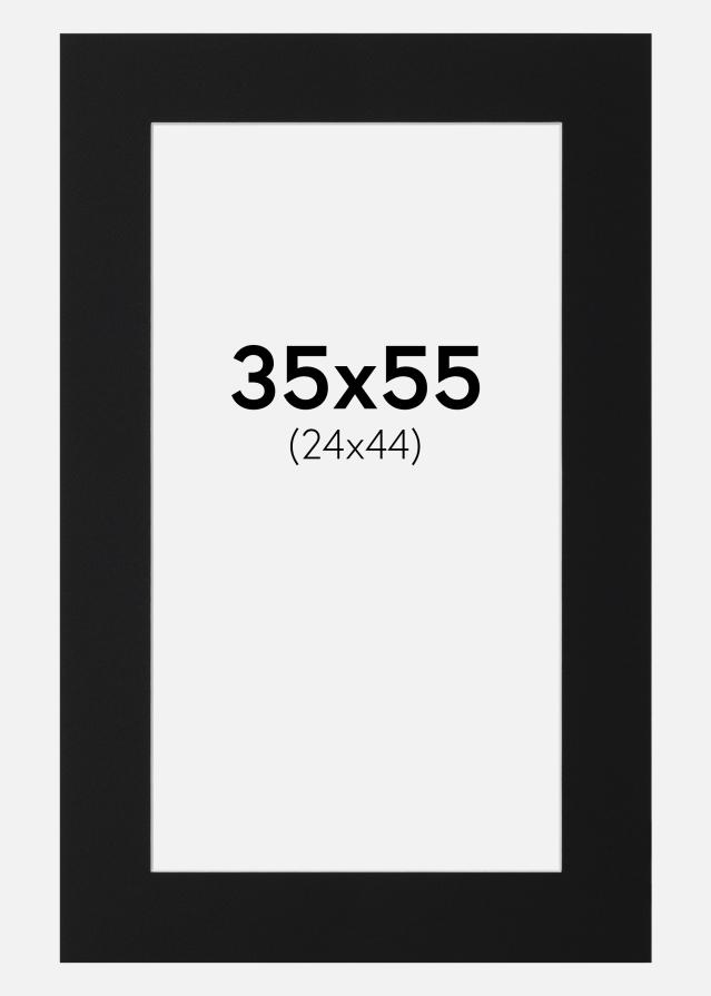 Passepartout Svart Standard (Hvit kjerne) 35x55 cm (24x44)