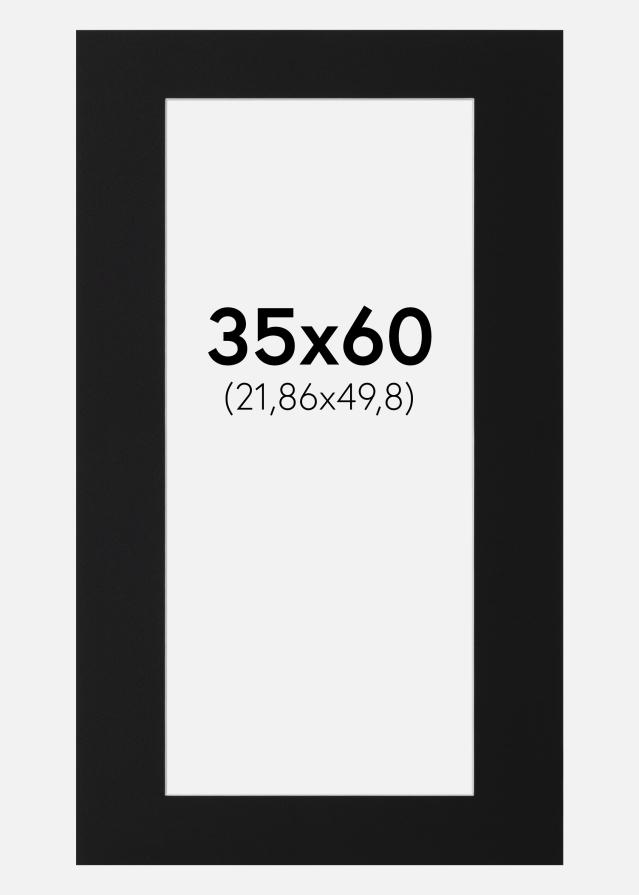 Passepartout Svart Standard (Hvit kjerne) 35x60 cm (21,86x49,8)