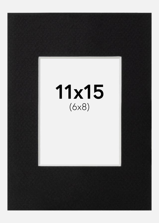 Passepartout Svart Standard (Hvit Kjerne) 11x15 cm (6x8)