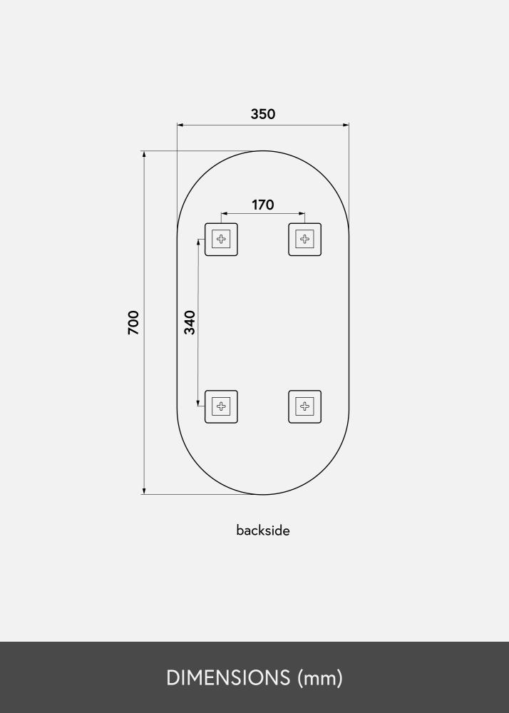 KAILA Speil Oval Rose Gold 35x70 cm