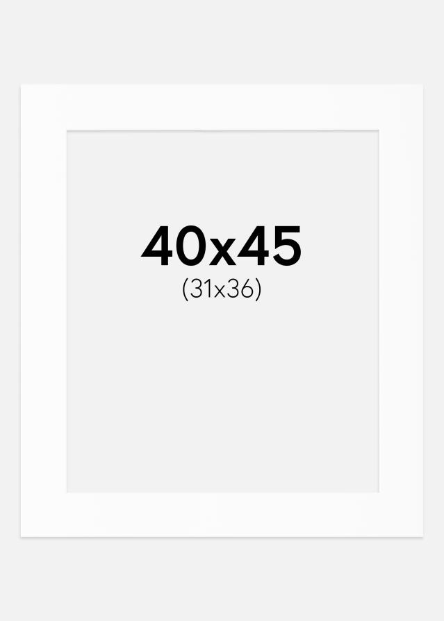 Passepartout Hvit Standard (Hvit kerne) 40x45 cm (31x36)