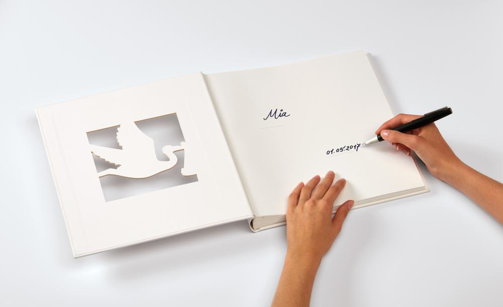 Cicogna Babyalbum Hvit - 28x30,5 cm (50 Hvite sider / 25 ark)