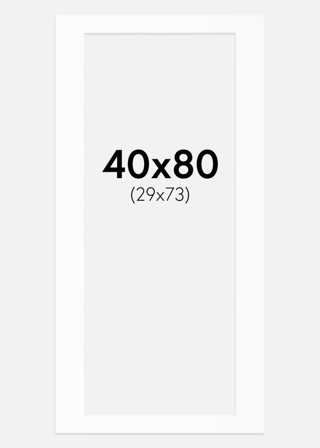 Passepartout Hvit Standard (Hvit kerne) 40x80 cm (29x73)