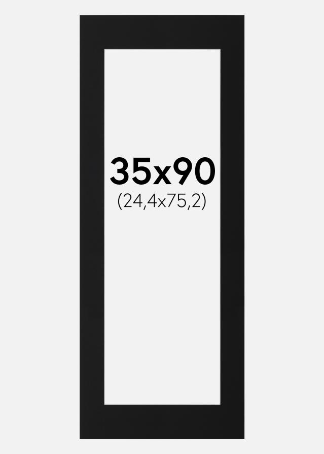 Passepartout Svart Standard (Hvit kjerne) 35x90 cm (24,4x75,2)