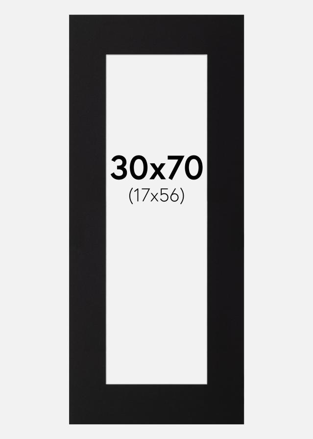 Passepartout Svart Standard (Hvit Kjerne) 30x70 cm (17x56)