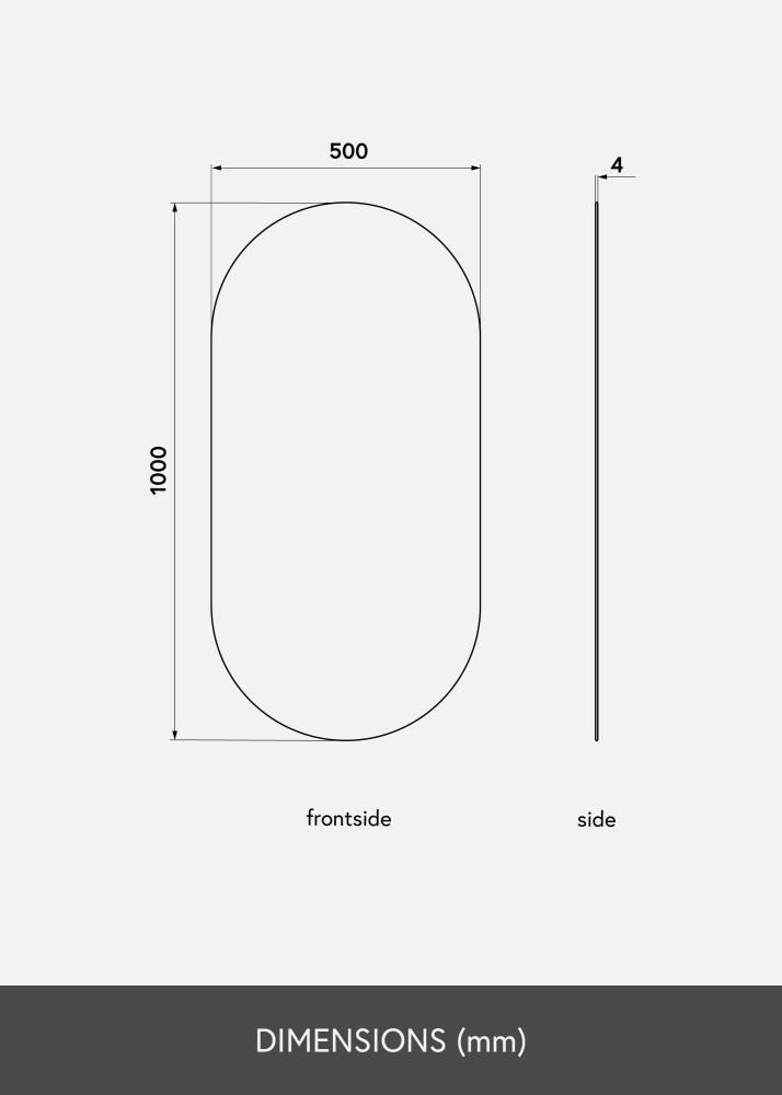 KAILA Speil Oval Rose Gold 50x100 cm