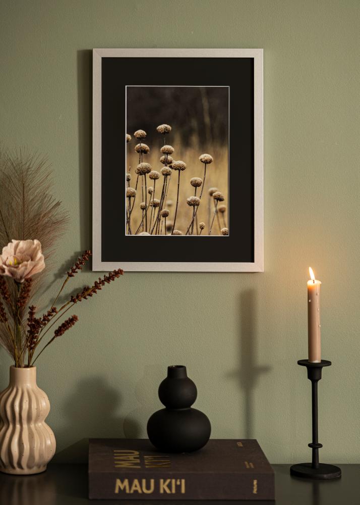 Ramme Selection Sølv 13x18 cm - Passepartout Svart 9x12 cm