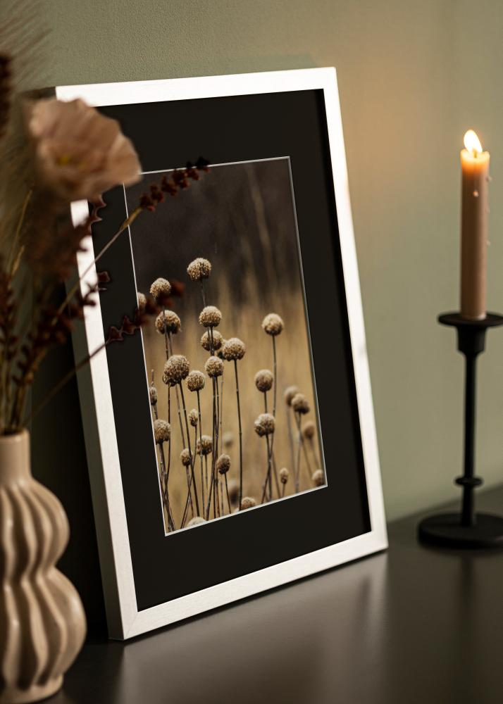 Ramme Selection Sølv 13x18 cm - Passepartout Svart 9x12 cm