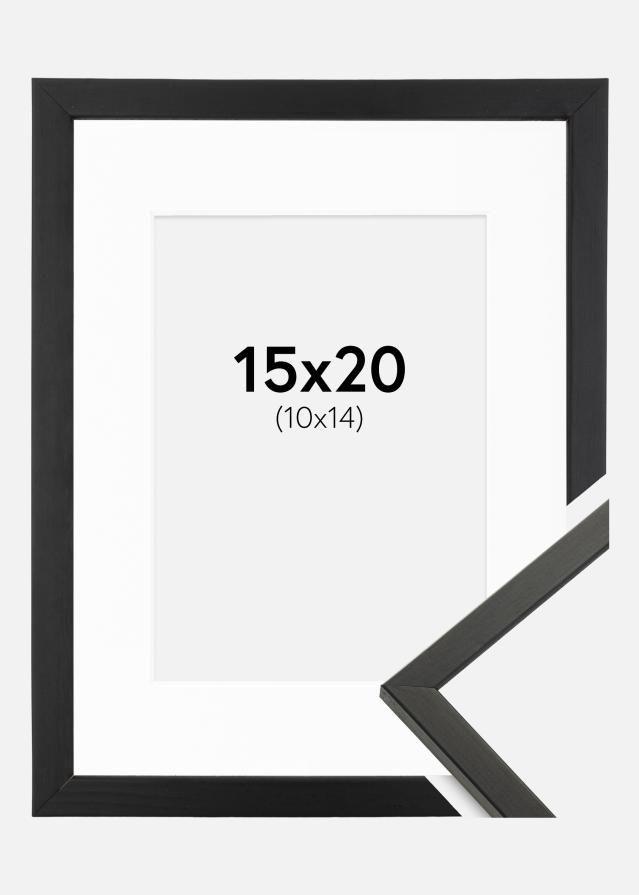 Ramme Galant Svart 15x20 cm - Passepartout Hvit 11x15 cm