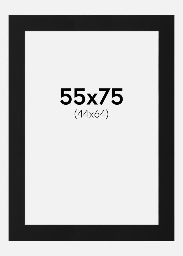 Passepartout Svart Standard (Hvit kjerne) 55x75 cm (44x64)