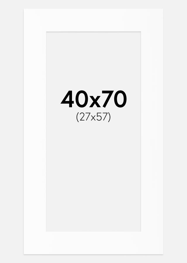 Passepartout Hvit Standard (Hvit kerne) 40x70 cm (27x57)