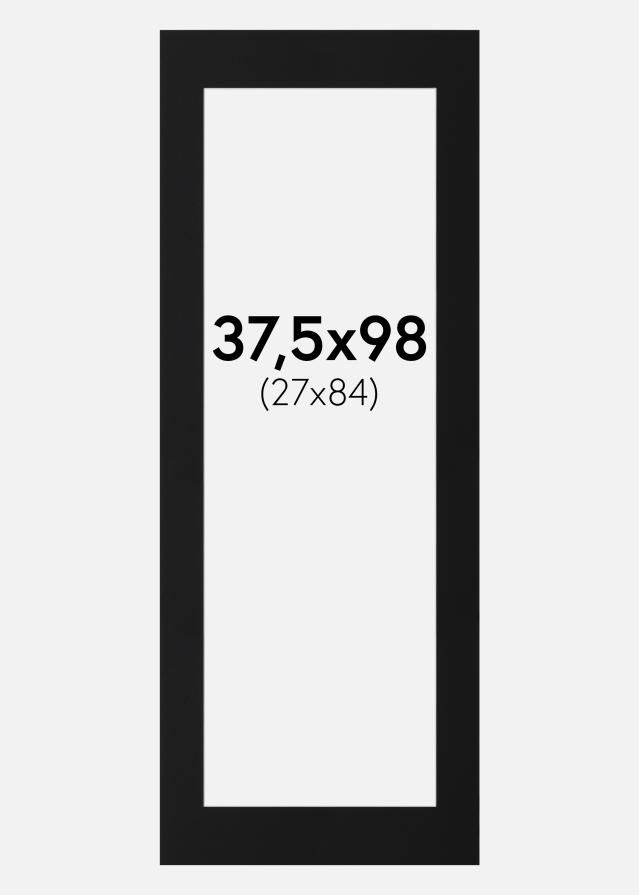 Passepartout Svart Standard (Hvit kjerne) 37,5x98 cm (27x84)