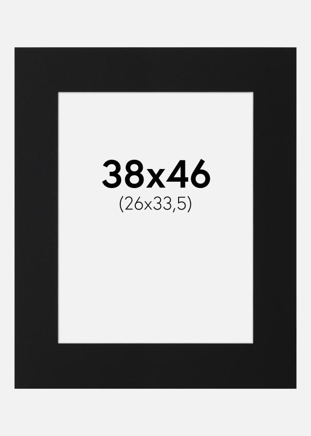 Passepartout Svart Standard (Hvit kjerne) 38x46 cm (26x33,5)