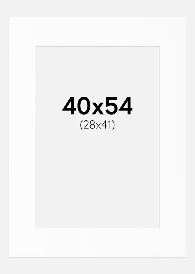 Passepartout Hvit Standard (Hvit kerne) 40x54 cm (28x41)