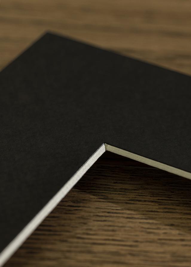 Passepartout Svart Standard (Hvit Kjerne) 20x40 cm (9x29)