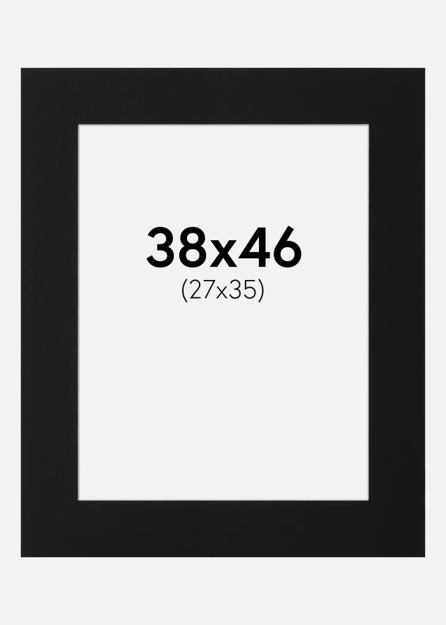 Passepartout Svart Standard (Hvit kjerne) 38x46 cm (27x35)