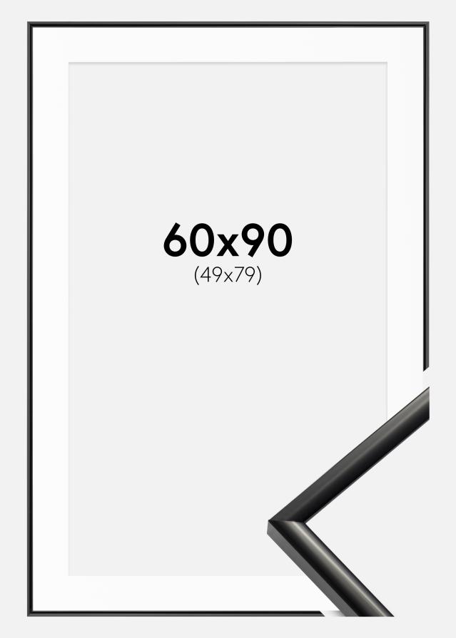 Ramme New Lifestyle Svart 60x90 cm - Passepartout Hvit 50x80 cm