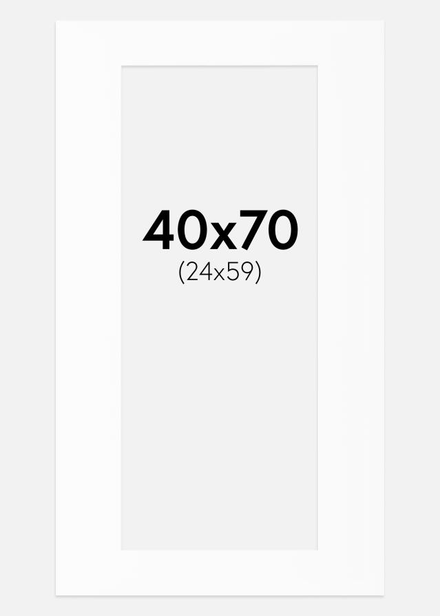 Passepartout Hvit Standard (Hvit kerne) 40x70 cm (24x59)