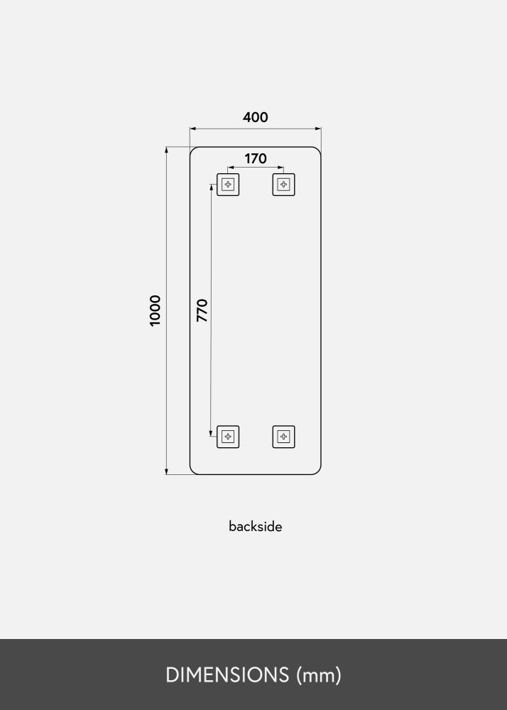 KAILA Speil Rectangle Deluxe 40x100 cm