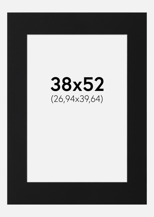 Passepartout Svart Standard (Hvit kjerne) 38x52 cm (26,94x39,64)